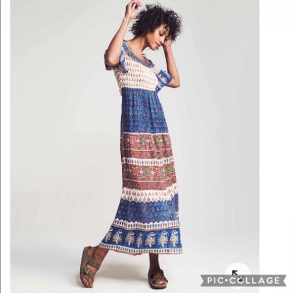 Faherty Sylvie Crochet Maxi Dress Kapu Beach M - Picture 7 of 8